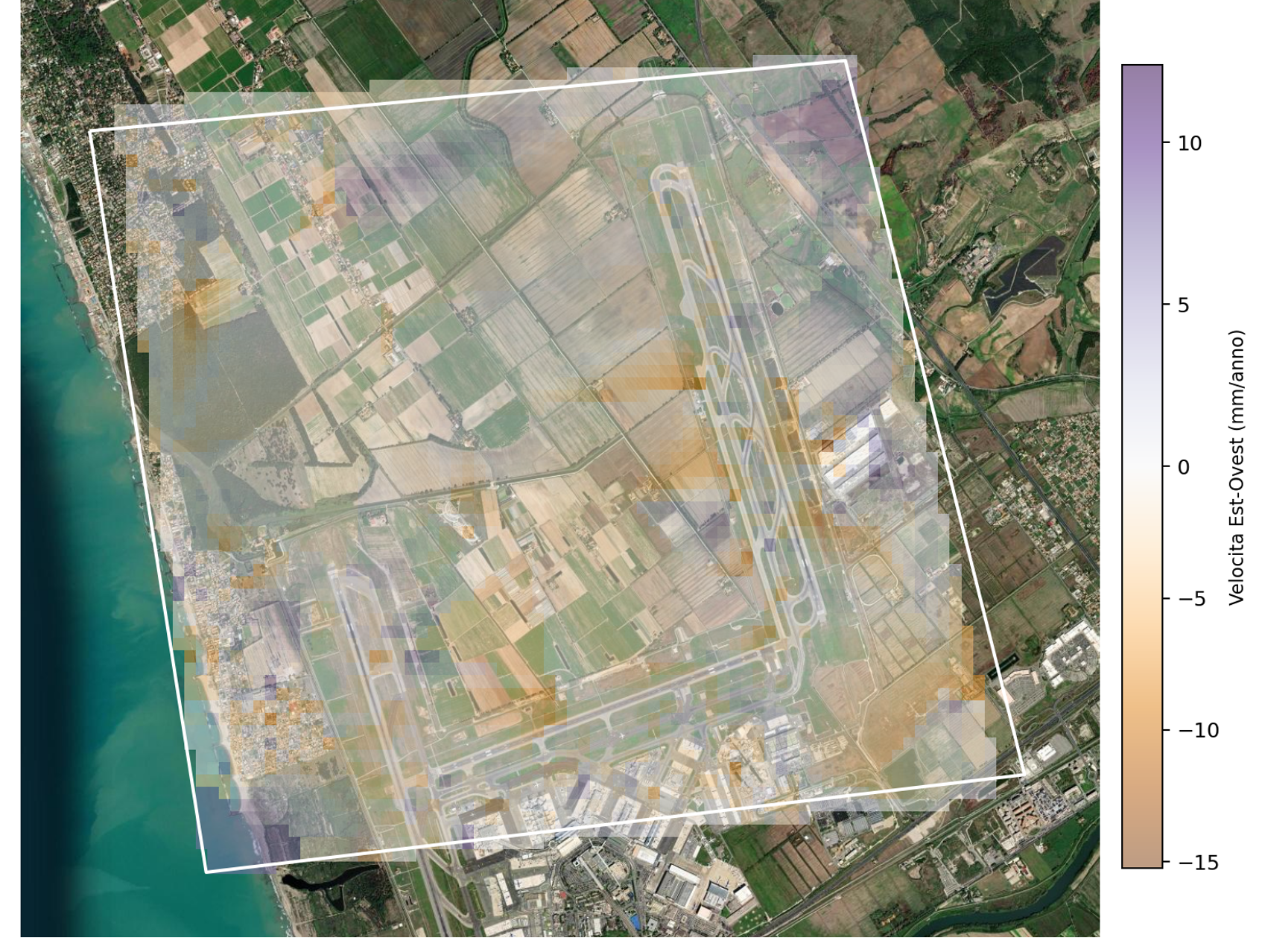 PSInSAR horizontal displacement map