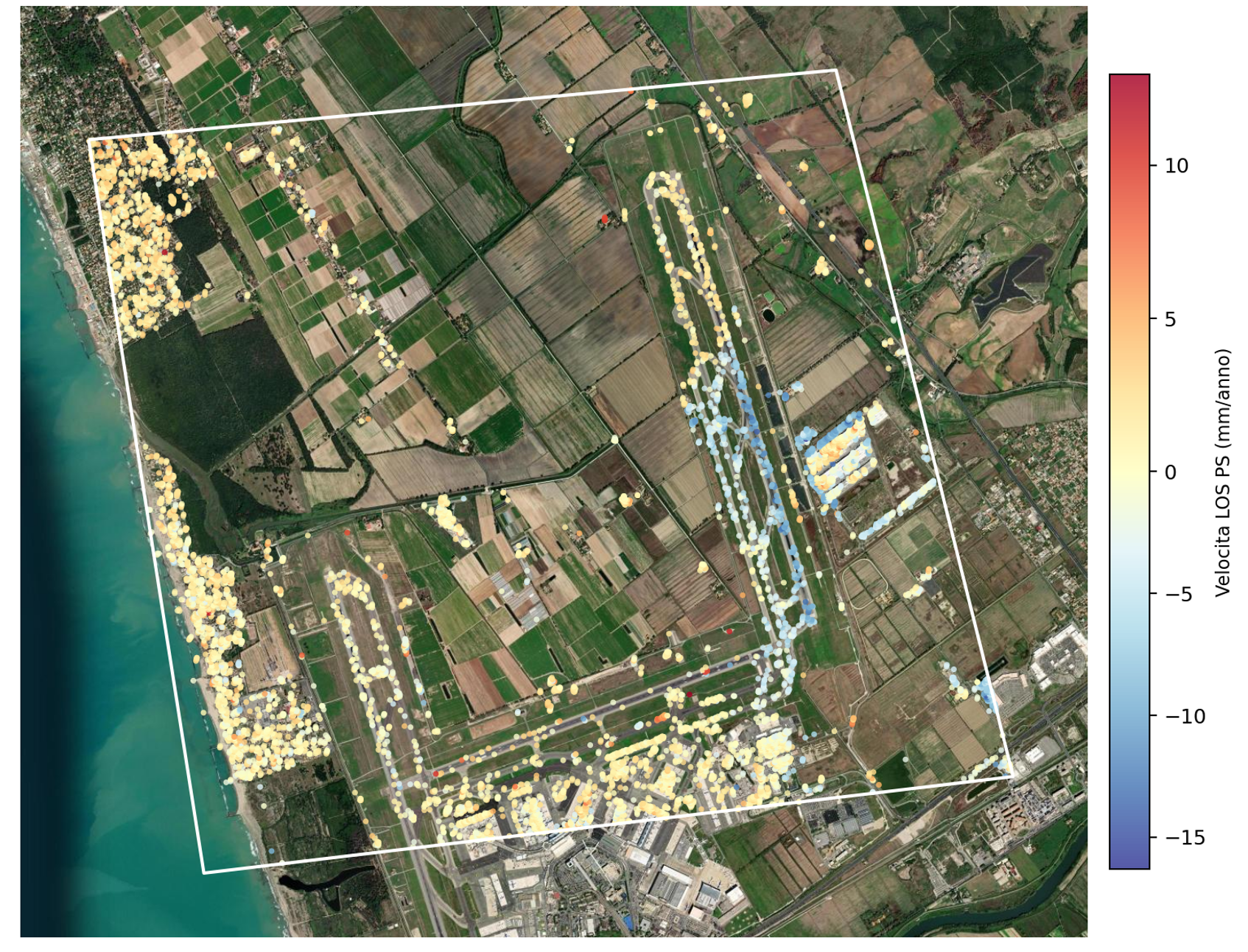 PSInSAR vertical velocity map
